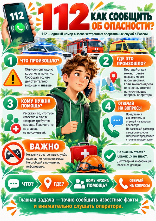 Плакат. Как сообщить об опасности
